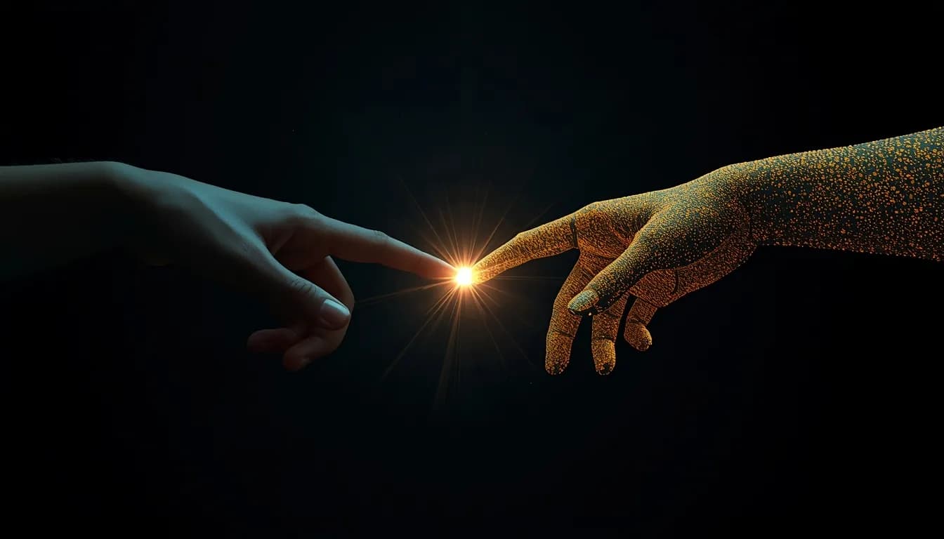 Angst und Freiheit — Mensch und KI berühren sich — Mathias Gottwald