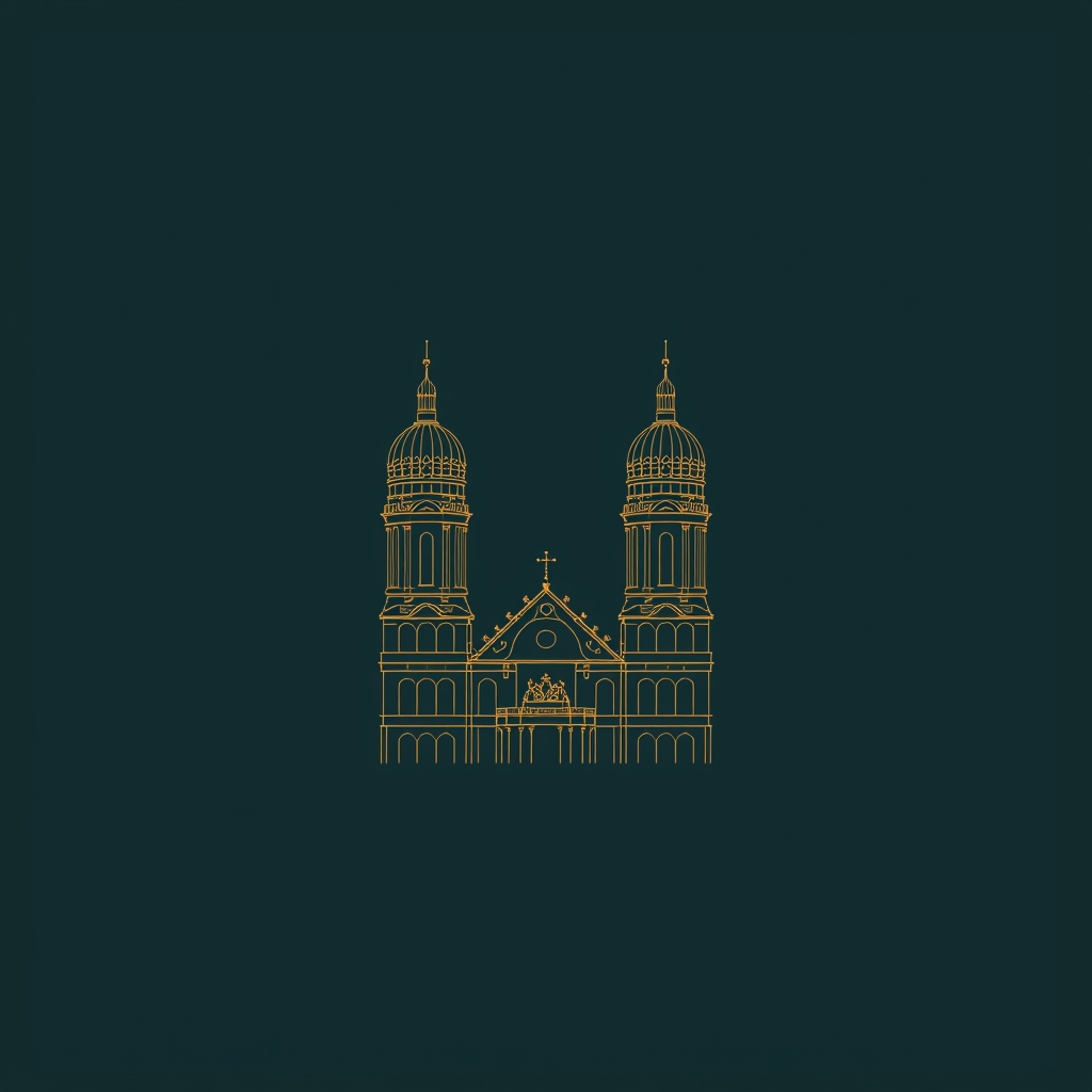 Frauenkirche Munich — landmark in royal line-art style
