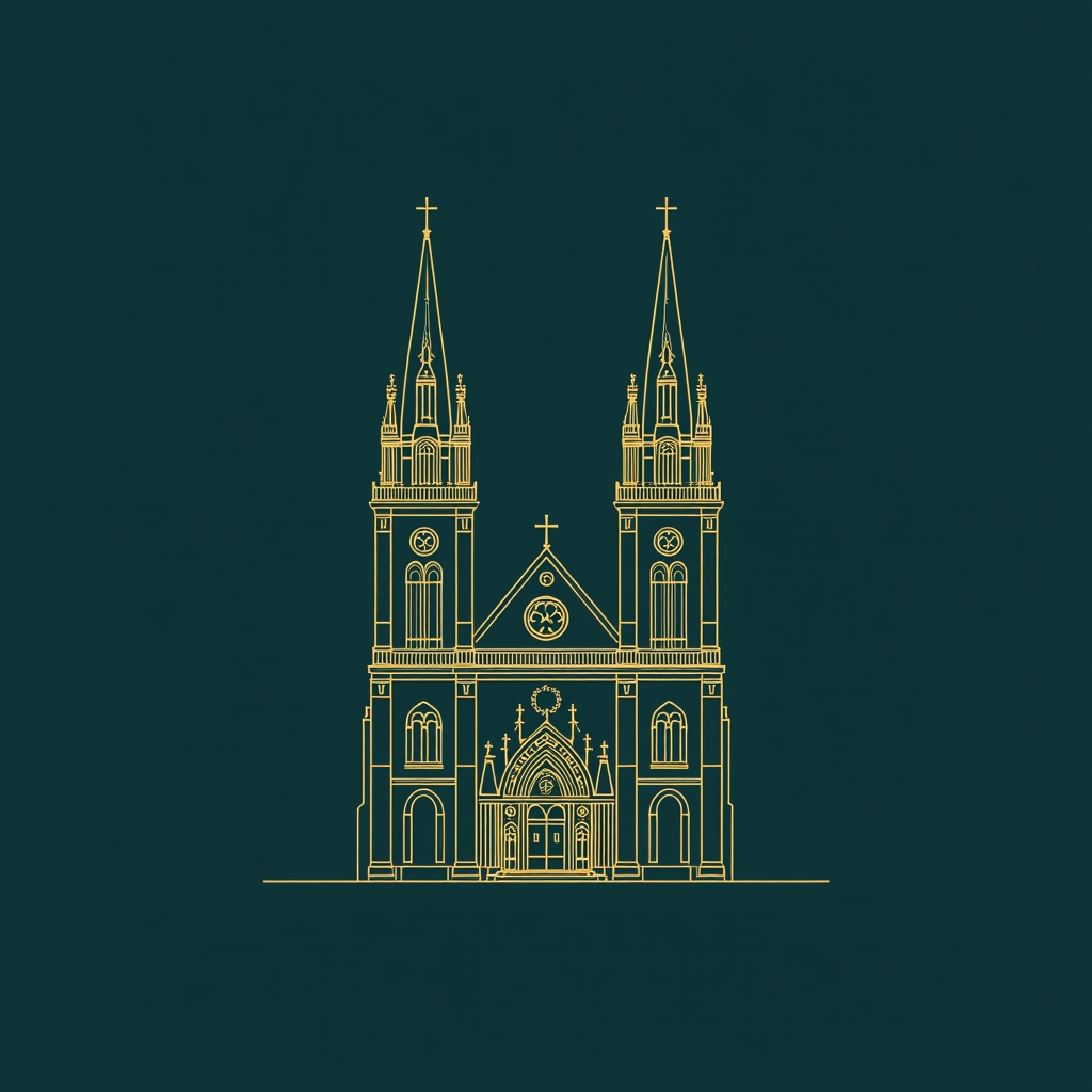 Grossmünster Zurich — landmark in royal line-art style